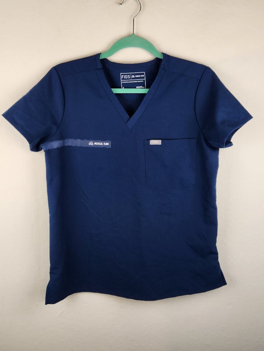 FIGS X Team USA Medical Team Olympics Catarina Scrub Top Blue sz S